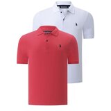 Dewberry DUAL SET T8561 MENS TSHIRT-WHITE-POMEGRANATE | shoptok.hr