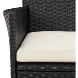  3-dijelni vrtni bistro set od poliratana s jastucima crni | shoptok.hr
