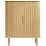 Unique Furniture Omarica v hrastovem dekorju z drsnimi vrati v naravni barvi 113x90 cm Cavo – Cene