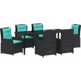 Set za Jelo za Vrt od 7 Dijelova Crni Polu Ratan | shoptok.hr