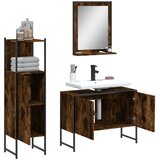  3-dijelni set kupaonskih ormarića boja dimljenog hrasta drveni | shoptok.hr
