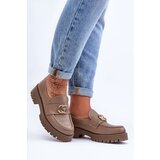 Laura Messi Women's Leather Half-Boots with Ornament Dark Beige Rosefalls | Shoptok.si