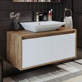 Hanah home kupatilski ormarić sa lavaboom 1752, 100 cm, atlantski bor / mat beli | Eponuda.com