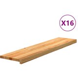 vidaXL podloge za stopnice 16 kosov rjave 110x25x2 cm trdna hrastovina Cene