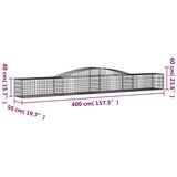  Lučne gabionske košare 9 kom 400x50x40/60 cm pocinčano željezo | shoptok.hr