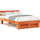  Krevetna konstrukcija s uzglavljem Voštano smeđa 135 x 190 cm | shoptok.hr