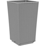 vidaXL Vrtna cvetlična korita 2 kosa siva 32,5x32,5x57 cm PP | Shoptok.si