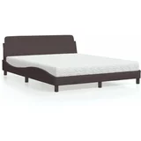  Krevet s madracem tamnosmeđi 160x200 cm tkanina