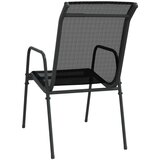  Vrtni stoli 4 kosi jeklo in tekstil črne barve, (20661681) | Shoptok.si