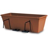 BLUMAX Žardinjera PLANA ANVERSA SA REZERVOM VODE I NOSAČEM 50cm TERAKOTA | shoptok.hr