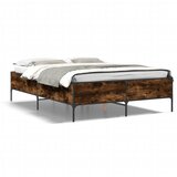 Maison Chic Posteljni okvir - Dvoposteljna postelja - Zakonska postelja dimljeni hrast 140x200 cm inž. les in kovina-J14300, (21775166) | Shoptok.si