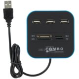  JWD-U35 USB hub i čitač kartica 2u1, Plavi cene