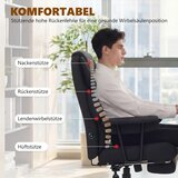  Uredska stolica s 3D masažom i osloncem za noge podesiva računalna stolica s visokim naslonom presvlaka od umjetne kože crna | shoptok.hr