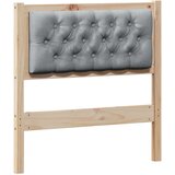 vidaXL Vzglavje Drugo Rjava in svetlo siva 75 cm Trdna borovina | Shoptok.si