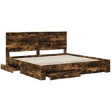  Konstrukcija postelje z vzglavjem Dimljeni oreh 200 x 200 cm, (5000103137) | Shoptok.si