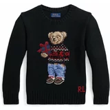 Polo Ralph Lauren Otroški bombažen pulover črna barva