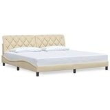 Maison Chic Posteljni Okvir - Dvoposteljna postelja brez vzmetnice krem 200x200 cm blago, (22081661) Cene
