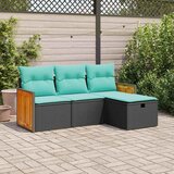 4-dijelni set vrtnih sofa od poliratana s jastucima crni | shoptok.hr