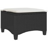  Vrtne stolice s jastucima 2 kom. Crne 55x55x36 cm Poli ratan - Crna i krem 1 | shoptok.hr