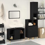  Set namještaja za kupaonicu 3 pcs Crna Konstruirano drvo | shoptok.hr