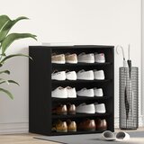 vidaXL Omara za čevlje Črne Barve iz Orehovega Lesa, 60x35x70 cm, Inženirski Les, (22054880) | Shoptok.si