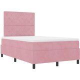  LED Box Spring Krevet s madracem Ružičasta 120 x 200 cm Baršun | shoptok.hr