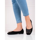 SHELOVET Black suede ballerinas Cijene