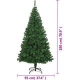  Umjetno božićno drvce s gustim granama zeleno 180 cm PVC | shoptok.hr