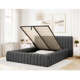 ELTAP temno siva oblazinjena zakonska postelja s prostorom za shranjevanje z letvenim dnom 160x200 cm carilla – | Shoptok.si