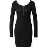 Pieces Pletena obleka 'KITTI' črna / srebrna | Shoptok.si