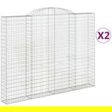  Obokane gabion košare 2 kosa 300x30x220/240 cm pocinkano železo, (20981938) | Shoptok.si