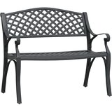  Vrtna klupa 102 cm od lijevanog aluminija crna | shoptok.hr