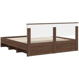  Krevetna konstrukcija s uzglavljem Smeđi hrast 200 x 200 cm | shoptok.hr