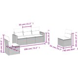  5-dijelna vrtna garnitura od poliratana s jastucima crna | shoptok.hr