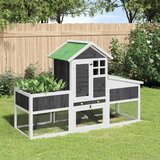 vidaXL Kavez za zečeve sivi 170 x 63 x 113 cm od masivne borovine | shoptok.hr