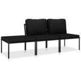 Maison Chic Seti vrtnega pohištva - Vrtna garnitura - Vrtni pohištvo set z blazinami 3-delna črna PVC, (21798581) | Shoptok.si