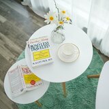  Set 2x pomoćnih stočića SERA, bela/braon | Eponuda.com