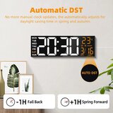 MAXSTAR velika digitalna LED stenska ura z RGB-osvetlitvijo in daljincem | Shoptok.si