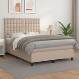  s oprugama i madrac cappuccino 140x190cm od umjetne kože | shoptok.hr