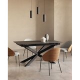 Kave Home Črna raztegljiva jedilna miza s stekleno mizno ploščo 90x210 cm Atminda – | Shoptok.si