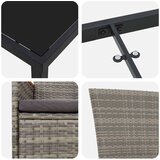  Vrtni set za objed s jastukom 3 pcs Siva Poli ratan | shoptok.hr