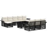  Sjedeća garnitura za vrt 11 kom. Crna i krem-bijela poliratan 100 x 55 x 73 cm | Shoptok.si