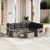 Maison Chic Seti vrtnega pohištva - Vrtna garnitura - Vrtni pohištvo set 8-delna z blazinami siv poli ratan, (21808223) | Shoptok.si