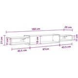 TV ormar za montažu na zid Zidna montaža Hrast sonoma - Hrast sonoma 180 cm | shoptok.hr