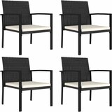  5-dijelni vrtni blagovaonski set od poliratana crni | Eponuda.com