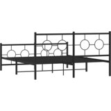  Metalni okvir kreveta uzglavlje i podnožje crni 150x200 cm | shoptok.hr