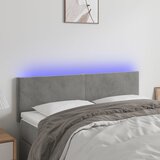 vidaXL LED posteljno vzglavje svetlo sivo 144x5x78/88 cm žamet Cene