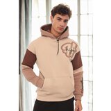 Dewberry 71185 Embroidered Oversize Mens Sweatshirt-BEIGE | shoptok.hr