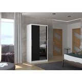 ADRK Klizni ormar s ogledalom BAROS, 100 cm - BIJELA-CRNA | shoptok.hr