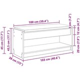  Klupa za hodnik s jastukom Crni hrast 100 x 38 x 46 cm | shoptok.hr